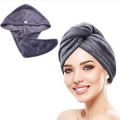 Thick hair drying towel with button (105) 